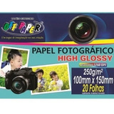 Papel Fotográfico High Glossy Off Paper 250g Pacte 20 Folhas