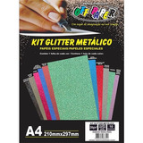 Papel Glitter Metálico A4 250g m 10cores Sortidas Off Paper Cor Cores Sortidas