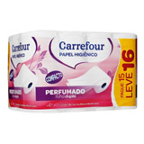 Papel Higiênico Folha Dupla 30m Carrefour Perfumado 16 Unid
