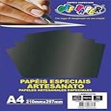 Papel Lamicote Preto A4 250G OFF PAPER Pacote Com 10 Folhas