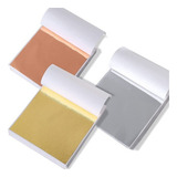Papel Metalizado Ouro P Maquiagem Unha Beleza 100 Unidades