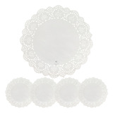 Papel Redondo Rendado 11 Cm Branco Doilie 100 Unidades
