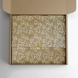 Papel Seda Kraft Premium Estampa Coração 30x70cm 100 Folhas