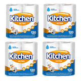 Papel Toalha Cozinha Kitchen Folha Dupla 6 Rolos 480 Fls