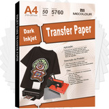 Papel Transfer Para Algodão A4 Tecidos Escuros Bright 50 Folhas Cor Branco Mecolour 280 G