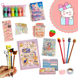Papelaria Fofa Kawaii Presente Kit 30 Itens Criativos Menina