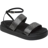 Papetes Femininas Brilho Strass Pedraria Plataforma Conforto