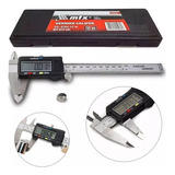 Paquímetro Digital 6 Aço Inox 150mm Mtx Estojo E Bateria