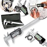 Paquímetro Digital Calibre Eletrônico 150mm Metálico Aço Profissional Medição Passo 0,01mm Vareta Aferir Vernier Medidor De Profundidade Com Maleta Estojo