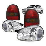 Par 2 Farol 2 Lanterna Traseira Fume Corsa Wind 1994 A 1999