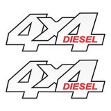 Par Adesivo Emblema 4x4 Diesel Troller