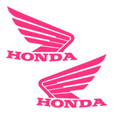 Par Adesivo Emblema Asa Tanque Moto Honda Logo Rosa