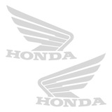 Par Adesivo Emblema Lateral Tanque Moto Honda Cinza