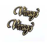 Par Adesivo Emblema Tanque Moto Virago 250 535 Abs Dourado