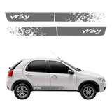 Par Adesivo Faixa Lateral Fiat Palio Way 2014 2015 2016 2017