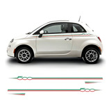 Par Adesivo Faixa Lateral Paralama Fiat 500 Italia Sport 40
