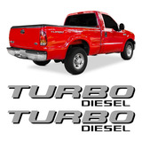 Par Adesivo Turbo Diesel Caçamba Ford F250 F-250 Emblema