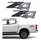 Par Adesivo Z71 4x4 S10 D20 Silverado Lateral Aço Escovado
