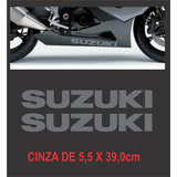 Par Adesivos Carenagem Spoiler Suzuki Cinza