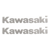 Par Adesivos Compativel Kawasaki Prata 21x3cm