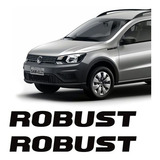 Par Adesivos Emblema Lateral Robust Saveiro Volkwagen Preto