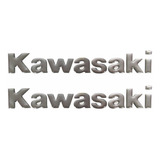 Par Adesivos Kawasaki Resinado Prata 18x2