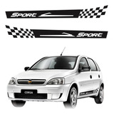 Par Adesivos Laterais Faixas Sport Corsa Hatch E Sedan