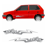 Par Adesivos Laterais Uno Mille Way Modelo 2013 2014