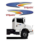 Par Adesivos Portas Caminhões Para Mercedes Benz Truck 18267 Cor Azul