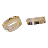 Par Aliança Banhada Ouro 18k 8mm Reta Diamantada