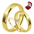 Par Aliança Noivado Chanfrada 4mm + Anel Folhado Ouro 18k