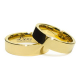 Par Aliança Ouro 18k Tungstênio Banhada Casamento Reta 6mm
