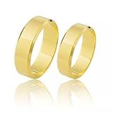 Par Aliança Tungstênio 8mm Folheada Banhada Ouro
