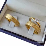 Par Aliancas 6mm Diamantada