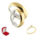 Par Alianças 8mm Casamento Noivado Cor Ouro Moedas Antigas