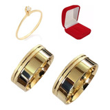 Par Alianças 8mm Casamento Noivado Cor Ouro Moedas C Acrilic