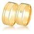 Par Alianças 8mm Reta Quadrada 9g Ouro 18k C/ Friso E Pedra