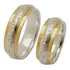 Par Alianças Bodas De Prata 7mm Com Filetes De Ouro 18k.