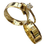 Par Alianças Casamento Moeda Antiga Chanfrada 6mm Pedra Anel