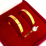 Par Alianças De Moeda Antiga Reta 3mm Banhadas A Ouro 18k