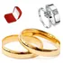 Par Alianças Moeda Antiga 4mm Cor Ouro 18k + Anéis De Prata