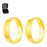 Par Alianças Noivado 6mm Ouro 18k Anatômica Casal Luxo Anel