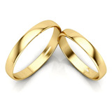 Par Alianças Prata 950 3mm Banhada Ouro 18k Brindes 13306 