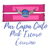 Par Almofada Cinto Segurança Pink Capa Protetora Courino