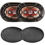 Par Alto Falante Automotivo Bravox 69 6x9 140 Rms + Tela 69