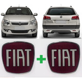 Par Aplique Fiat Vermelho Emblemas Grade