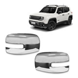 Par Aplique Retrovisor Externo Cromado Jeep Renegade 15 A 19