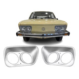 Par Aro Moldura Farol Brasilia Variant Ii 1973 A 1982 Prata