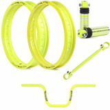 Par Aro Motard Viper Acessórios Amarelo Neon Titan Fan Ybr