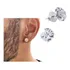  Par Brinco Prata 925 Legítima Pedra Zircônia 7mm Masculino